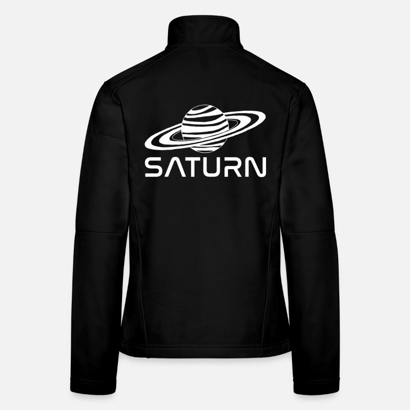 White Saturn Planet Women's Softshell Jacket