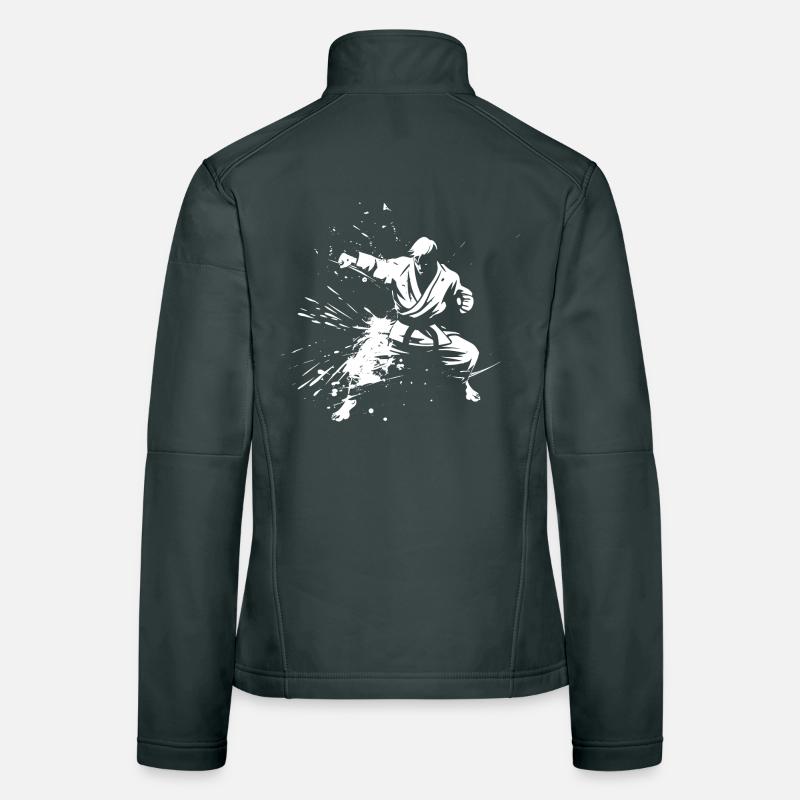 Dessin de garçon de karaté Veste en tissu softshell Femme