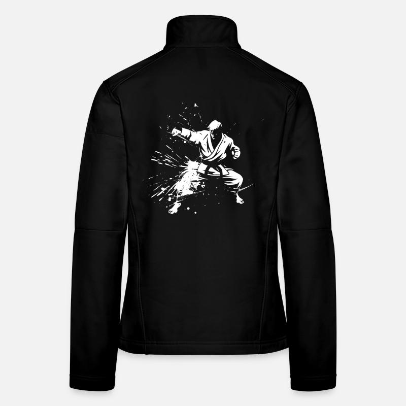 Dessin de garçon de karaté Veste en tissu softshell Femme