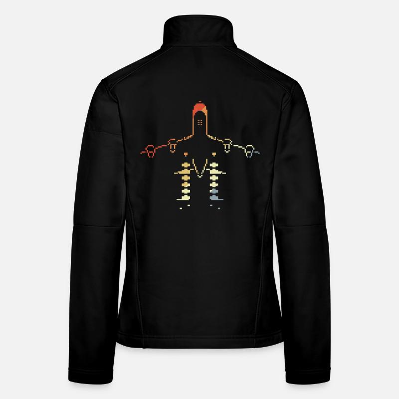 Graphiques pixel d’avion Veste en tissu softshell Femme