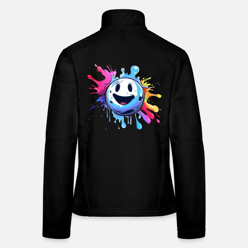 Boule de bowling de dessin animé Veste en tissu softshell Femme