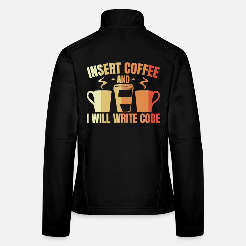 Insérez du café et j’écrirai du code Veste en tissu softshell Femme