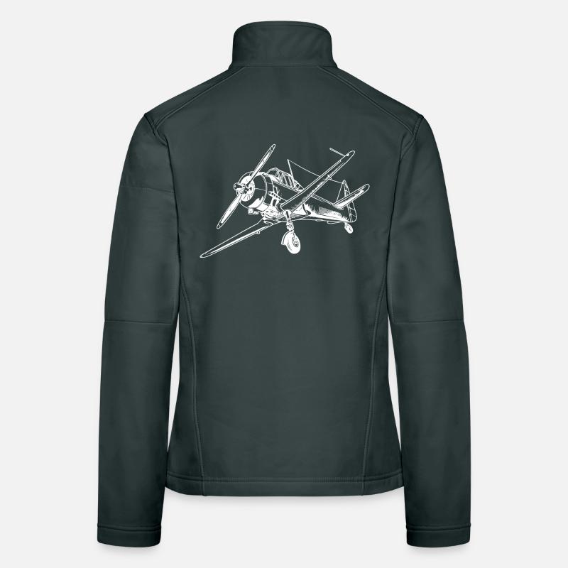 Propeller Airplane Drawing Women's Softshell Jacket