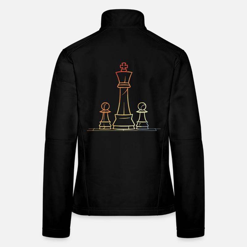 Chess Pieces Drawing Retro Women's Softshell Jacket