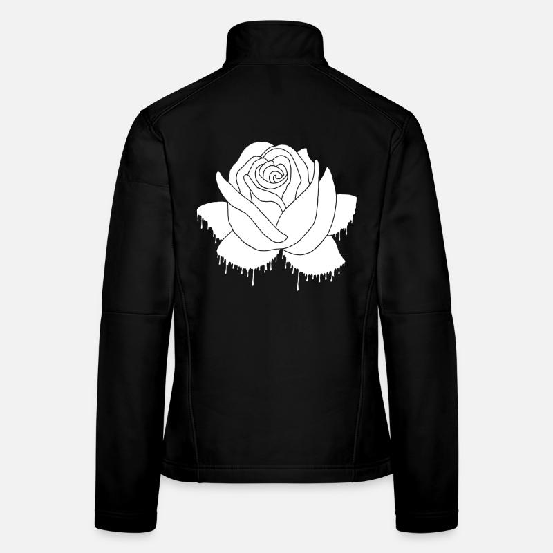 Graffiti of a white rose Women's Softshell Jacket