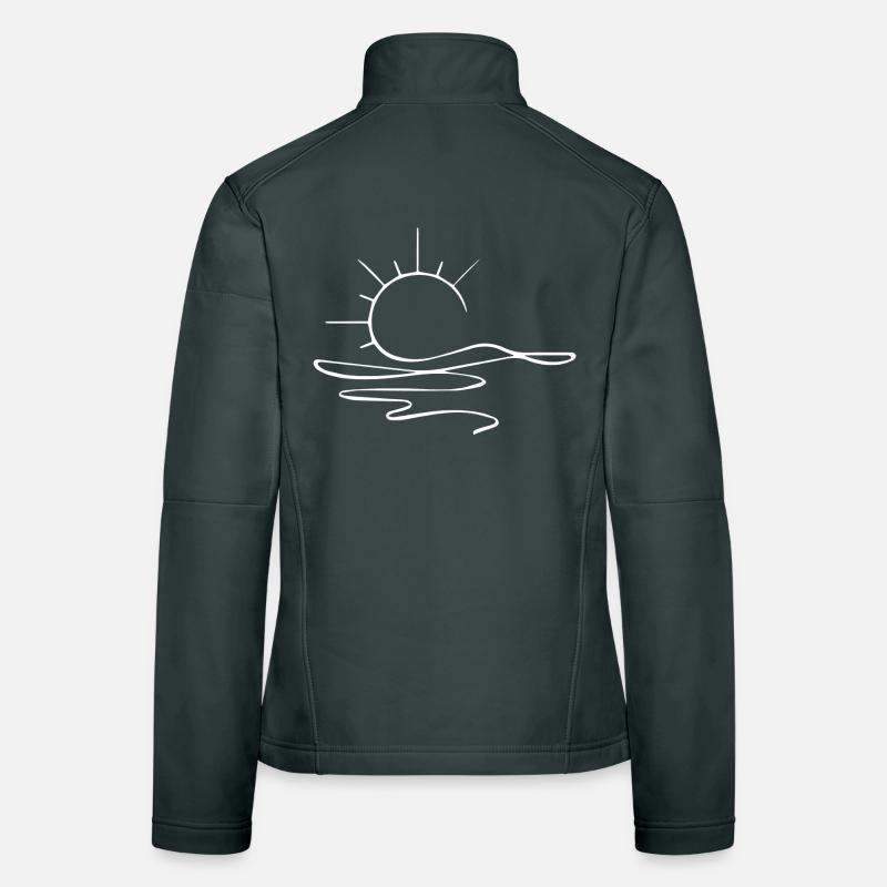 Esquisse du coucher de soleil (blanc) Veste en tissu softshell Femme
