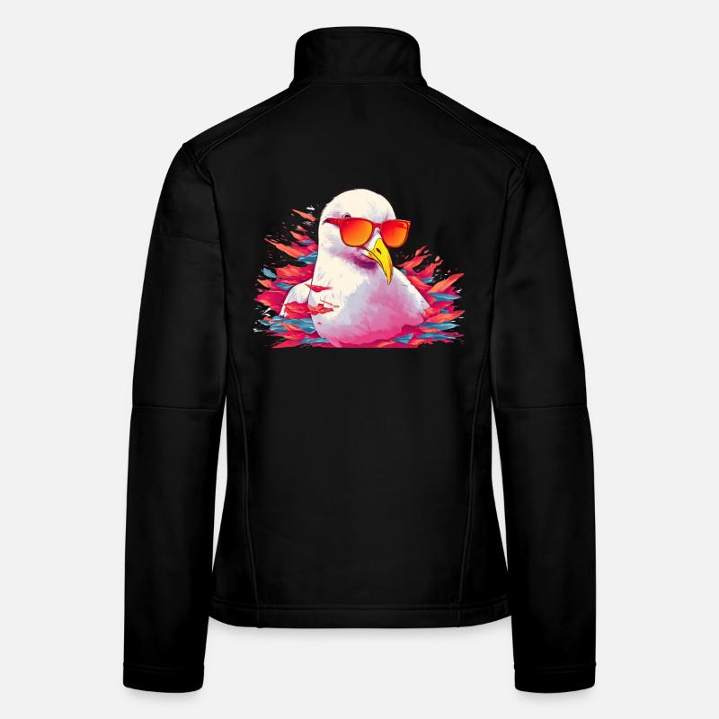 Pinke Möwe mit Sonnenbrille Frauen Softshelljacke