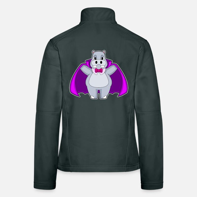 Hippopotame Halloween Vampire Veste en tissu softshell Femme