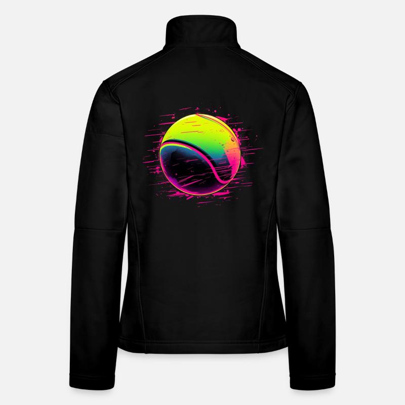 Tennisball Synthwave Stil Frauen Softshelljacke