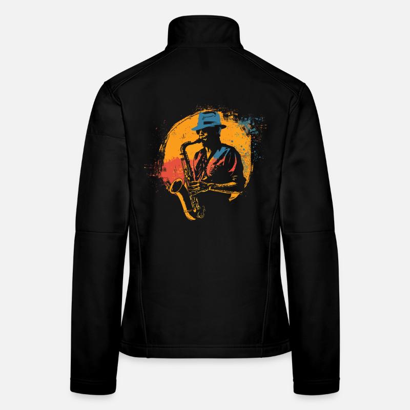 Graphisme Saxophoniste Veste en tissu softshell Femme