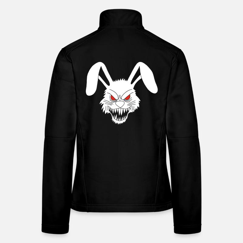 Lapin blanc démoniaque Veste en tissu softshell Femme