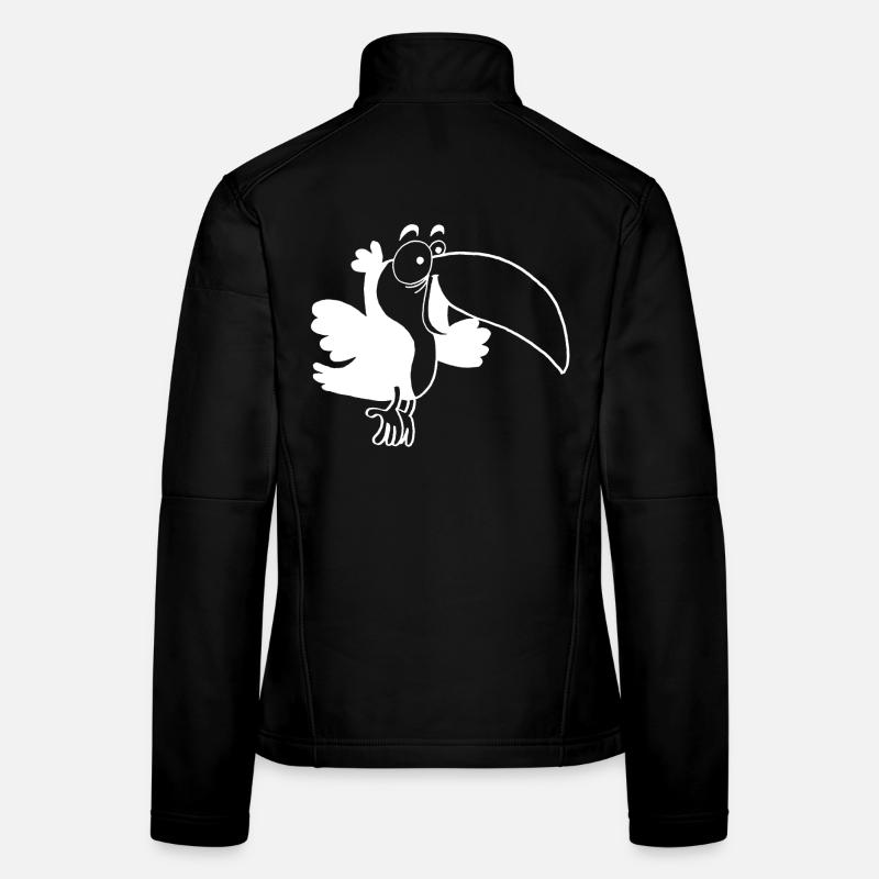 Oiseau toucan blanc Veste en tissu softshell Femme