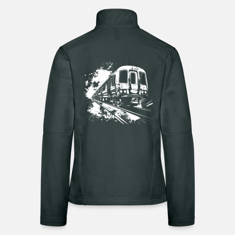 Éclaboussures de couleurs en train Veste en tissu softshell Femme