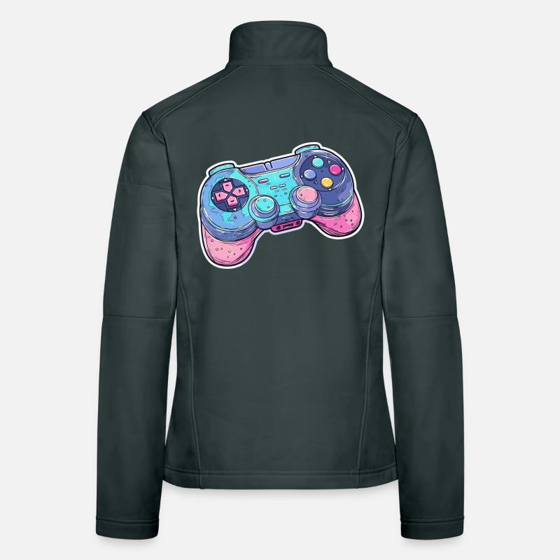 Graphismes de manette de jeu Veste en tissu softshell Femme