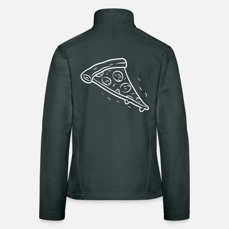 Pizza Slice Line Drawing Women's Softshell Jacket