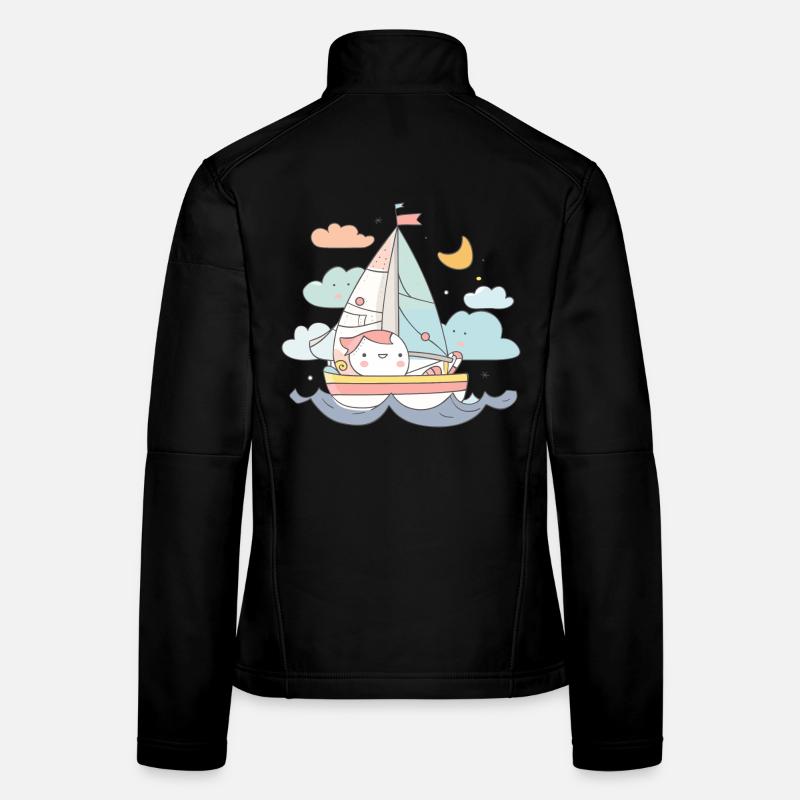 Sailing Comic Style Women's Softshell Jacket