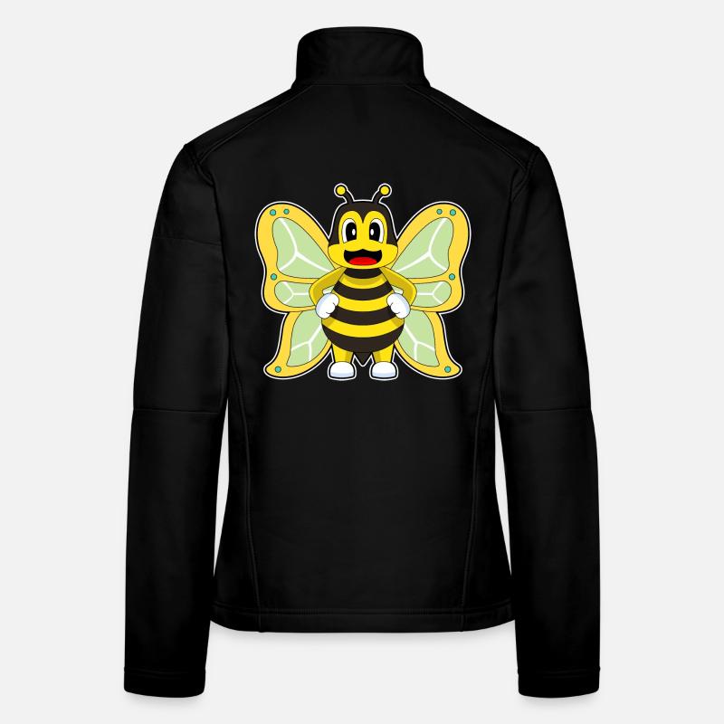 Abeille papillon Veste en tissu softshell Femme