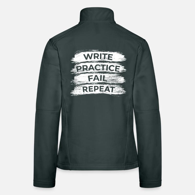Writing Practice Fail Repeat Women's Softshell Jacket