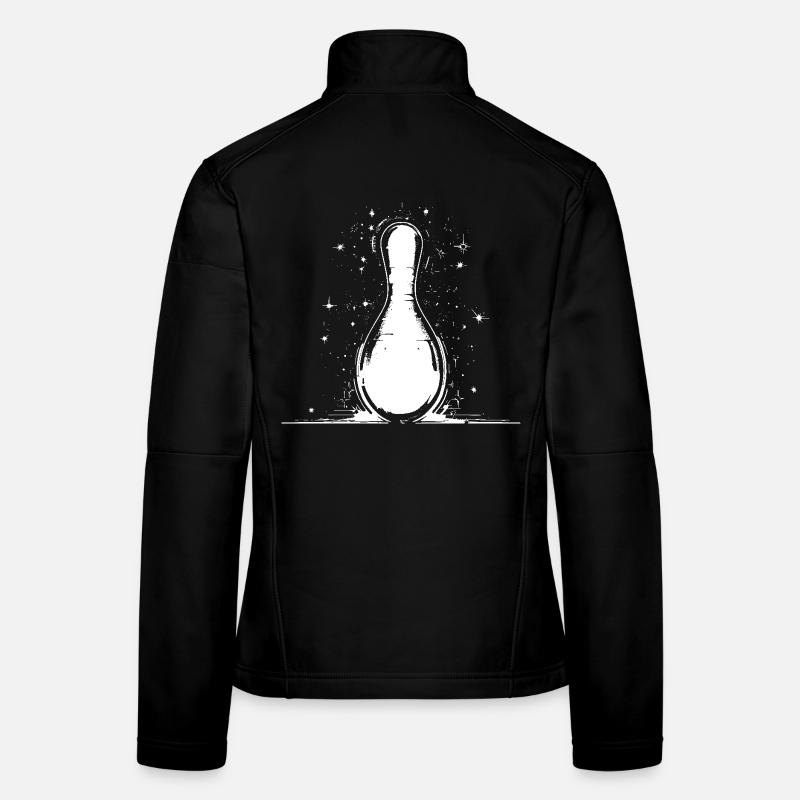 Bowling Pin Grafik Frauen Softshelljacke
