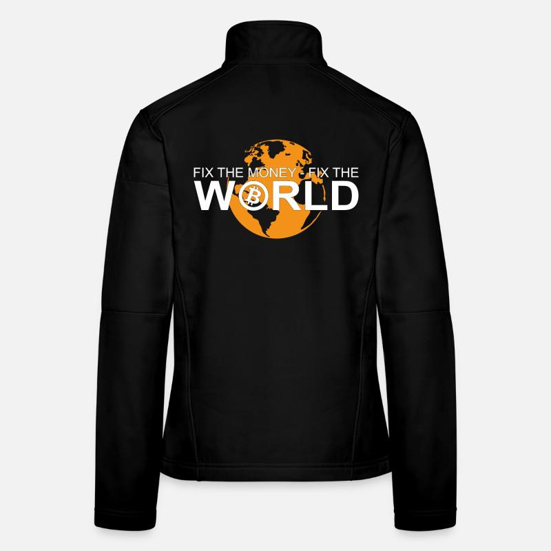 Bitcoin - Fix the Money Fix the World BTC Frauen Softshelljacke