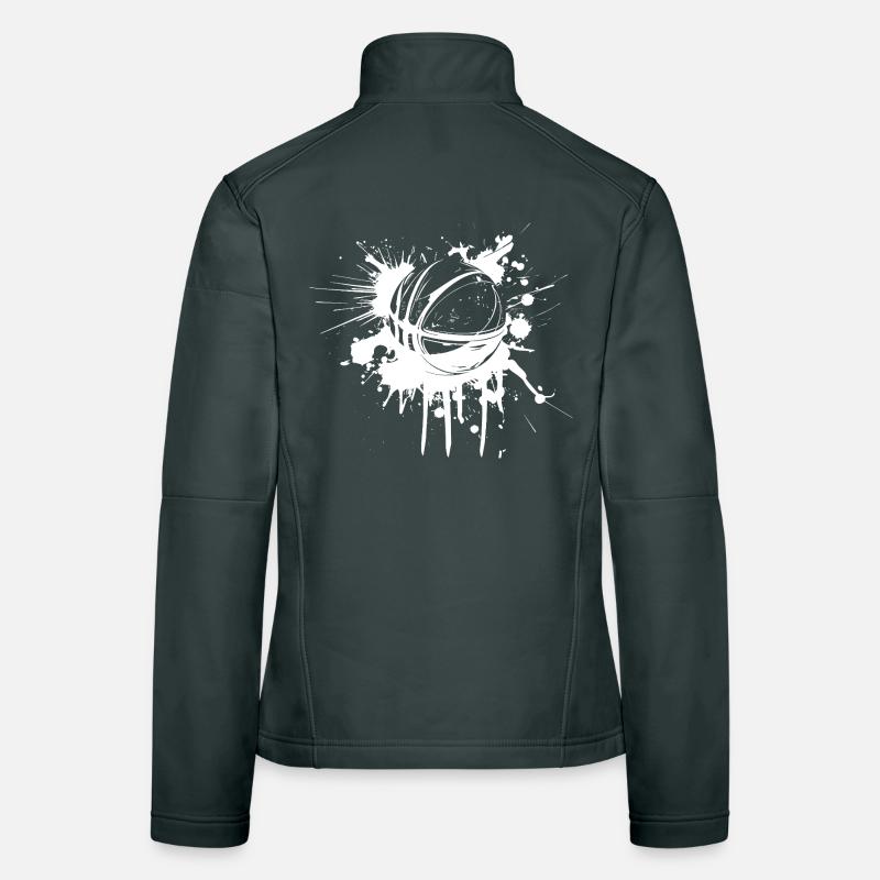 Graffiti de ballon de basket-ball Veste en tissu softshell Femme