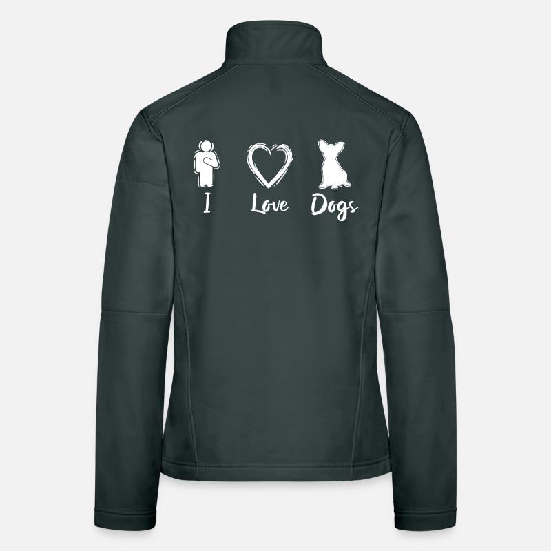 J’adore les chiens Veste en tissu softshell Femme