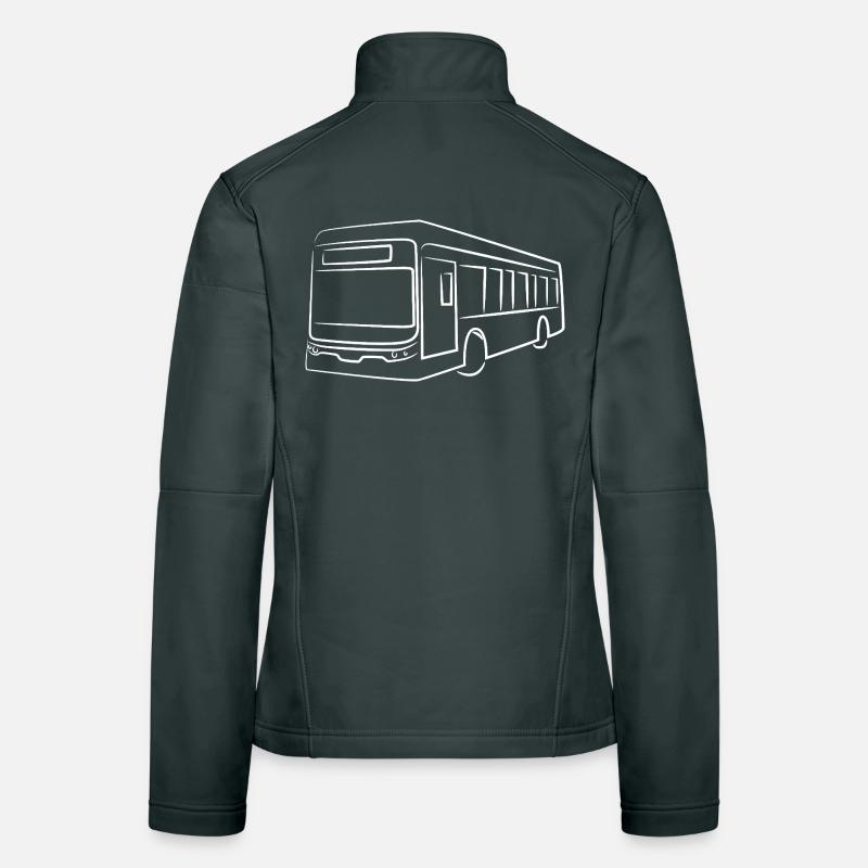 Bus Line Drawing Women's Softshell Jacket