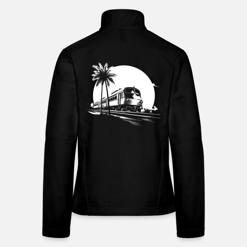 Graphismes de train Veste en tissu softshell Femme