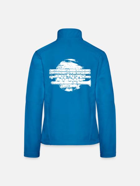 Flöte Zeichnung - Frauen Softshelljacke - Schwarz - Hinten