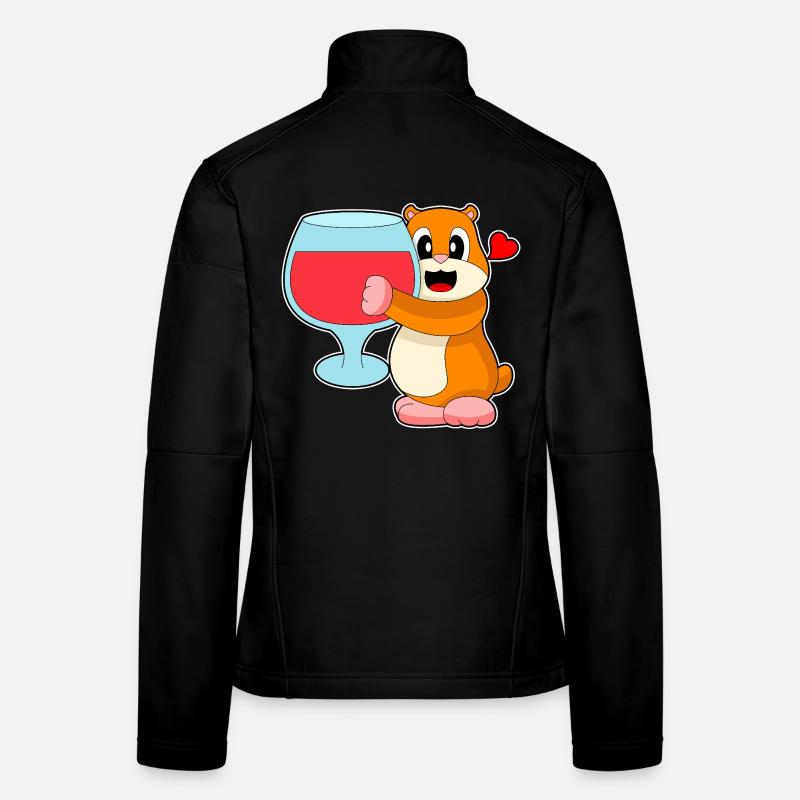 Hamster Rotwein Frauen Softshelljacke