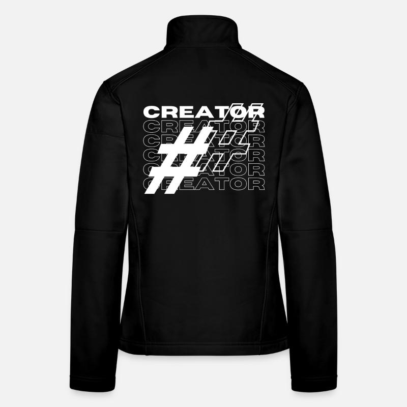 Creator-Hashtag-Typografie Frauen Softshelljacke