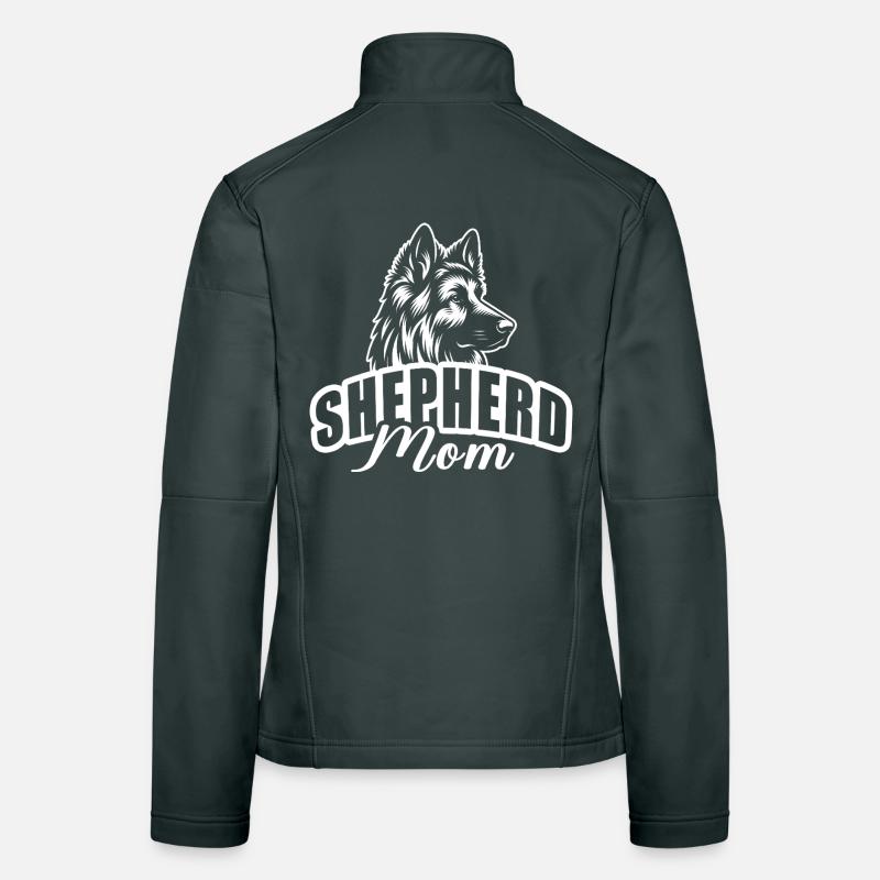 "Shepherd Mom" mit Hundekopf Frauen Softshelljacke