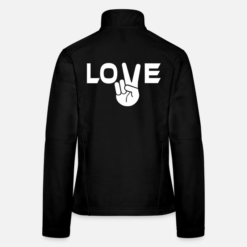 Liebe Victory Zeichen Hand Frauen Softshelljacke