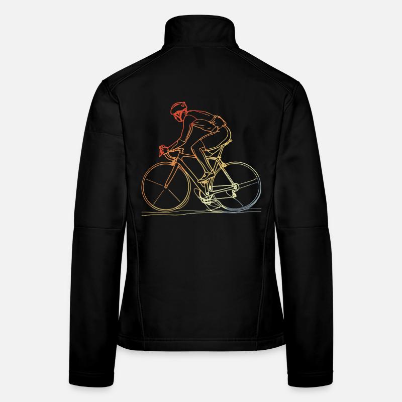 Radfahrer Line Art Retro Frauen Softshelljacke