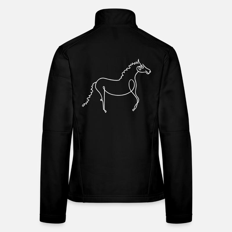 Pferd - Frauen Softshelljacke - Schwarz