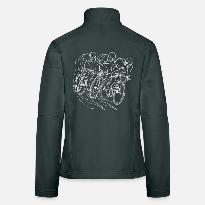 Cyclist Line Drawing Women's Softshell Jacket