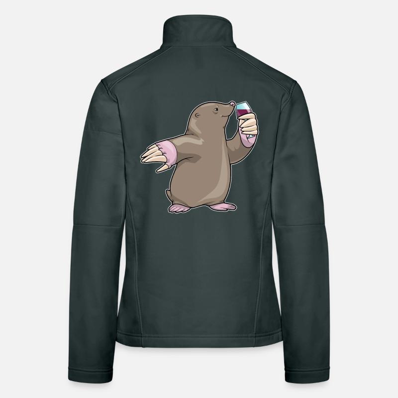 Vin rouge Mole Veste en tissu softshell Femme