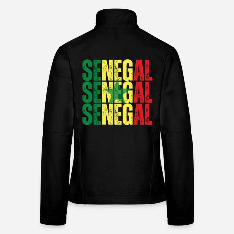Drapeau sénégalais, fierté sénégalaise Veste en tissu softshell Femme