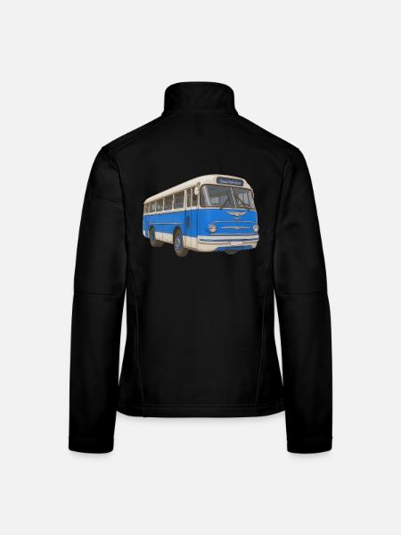Old blue bus - Women's Softshell Jacket - black - Back