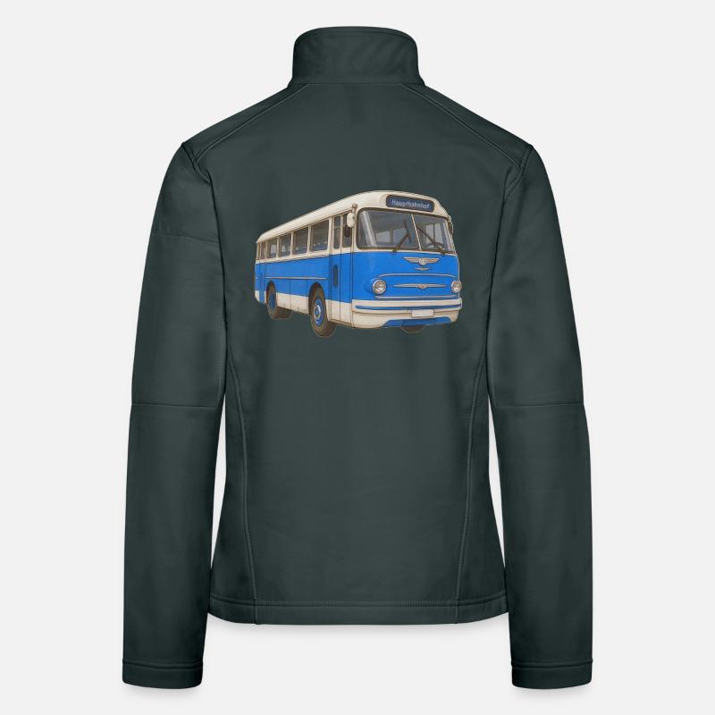 Old blue bus Women's Softshell Jacket