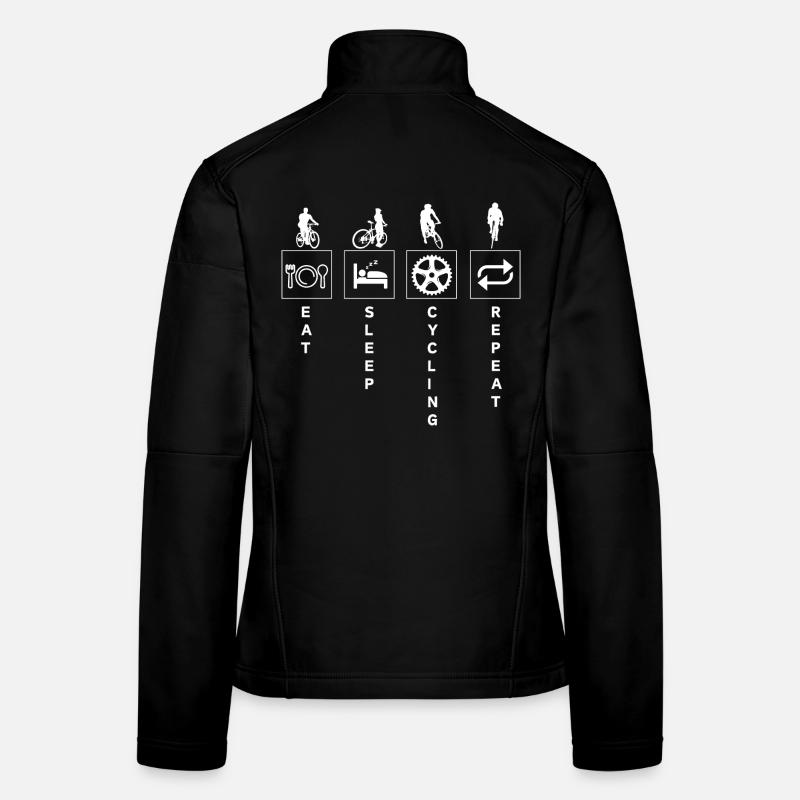 Citation de cyclisme drôle manger dormir répéter Veste en tissu softshell Femme