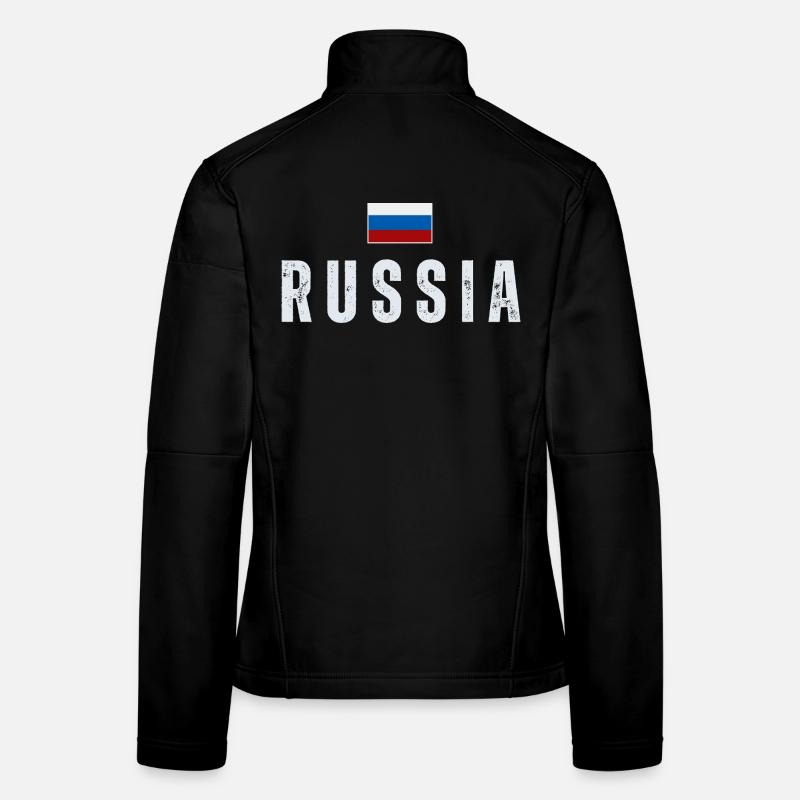 Drapeau russe, fierté russe Veste en tissu softshell Femme