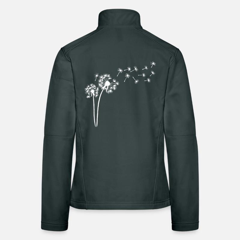White dandelion in the wind Women's Softshell Jacket