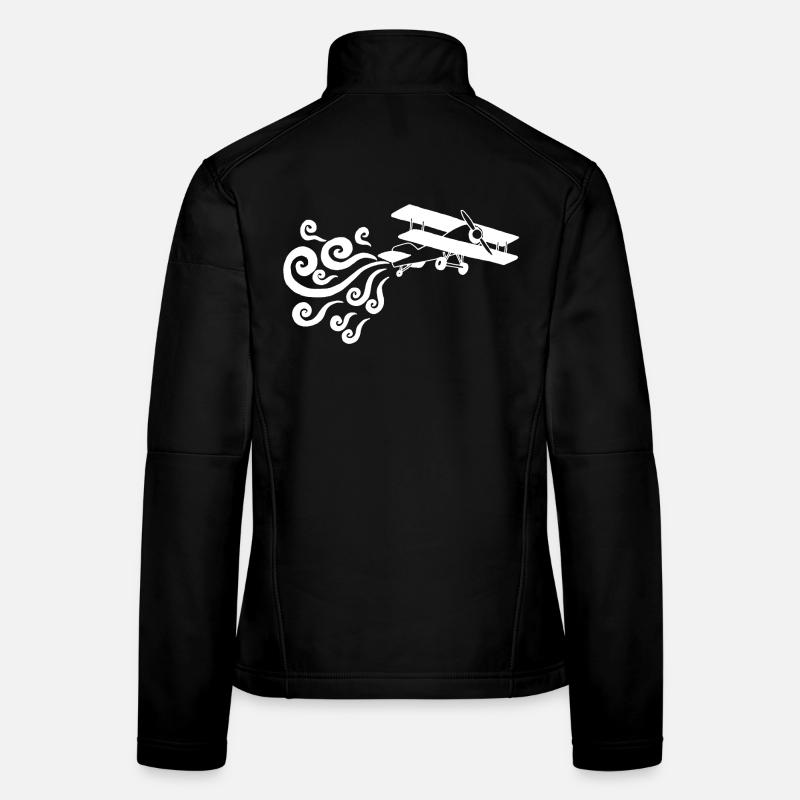 Weißes Vintage-Flugzeug Frauen Softshelljacke