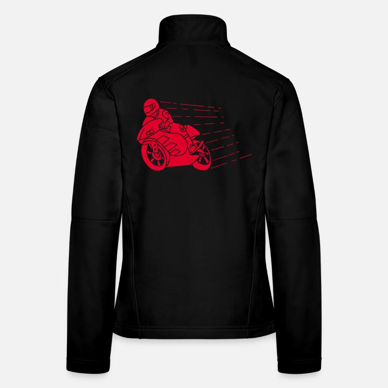 Red biker and speed Women's Softshell Jacket