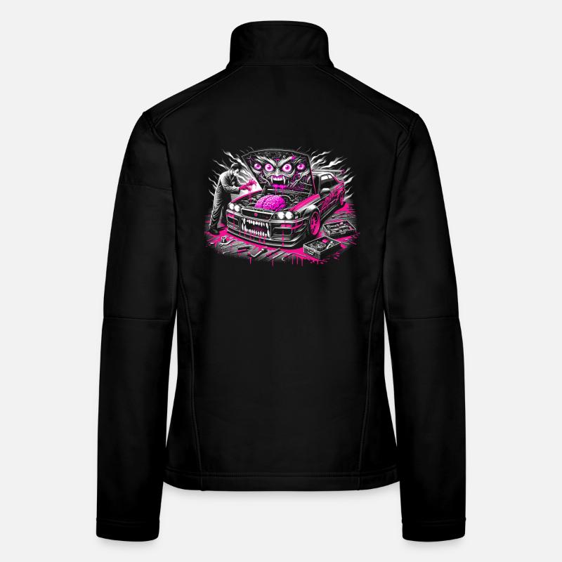 Neon Monster Auto Graffiti Design Frauen Softshelljacke