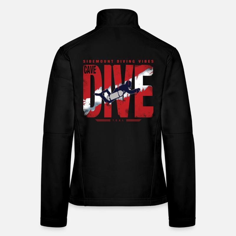 Tauchende Cave Diver Grafik Frauen Softshelljacke