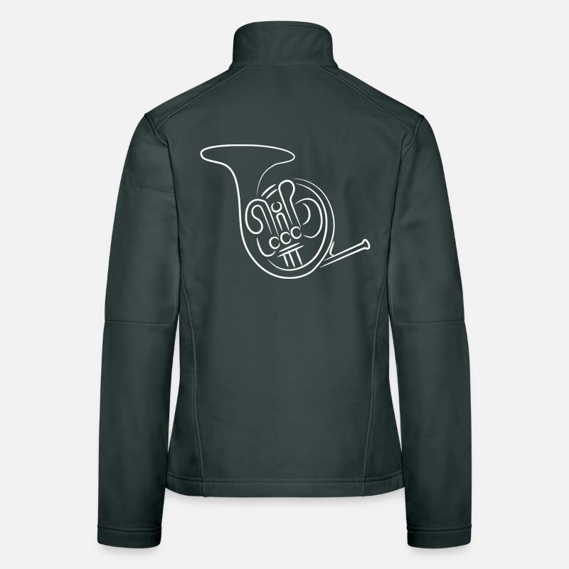 French horn sketch Women's Softshell Jacket