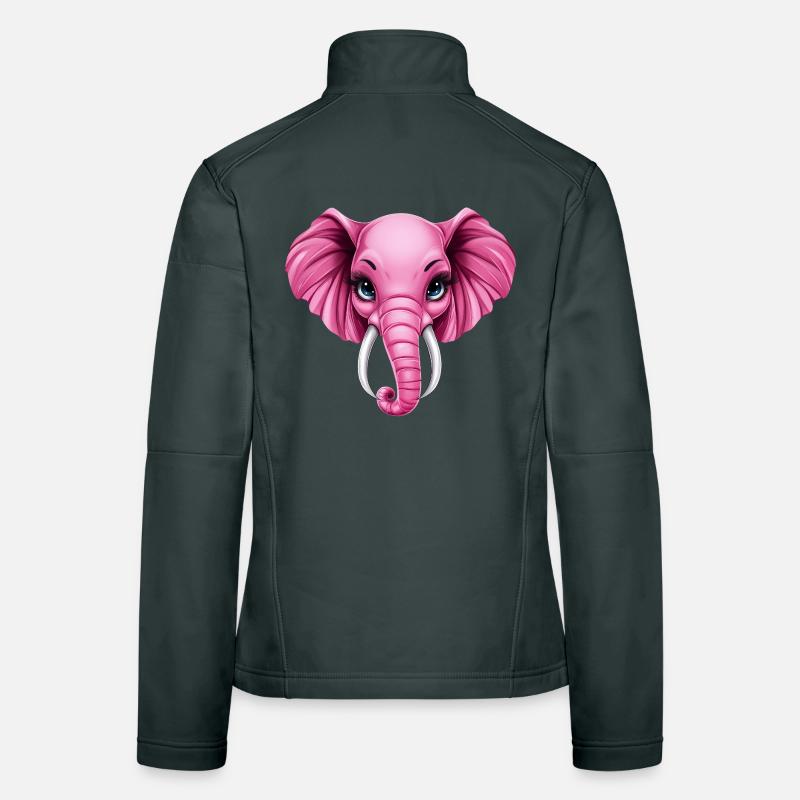 Cute Pink Pink Elephant :) Women's Softshell Jacket