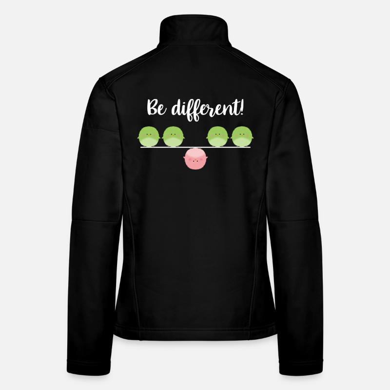 Be different! Sei einfach anders! - Frauen Softshelljacke - Schwarz